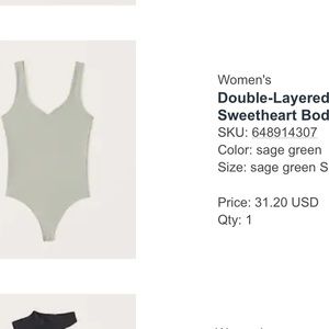Abercrombie sweetheart neck bodysuit